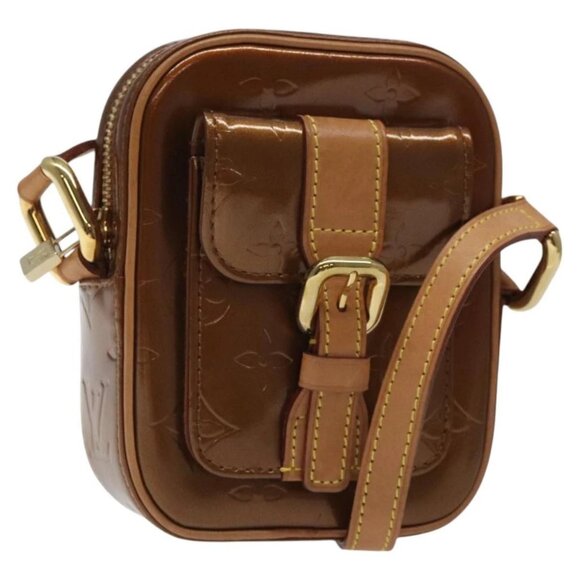 LOUIS VUITTON Monogram Vernis Christie PM Shoulder Bag Bronze M91111 Auth 125214 - Picture 1 of 16